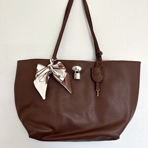 BCBG Paris Tote- Brown Leather, EUC